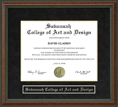 Savannah College of Art and Design (SCAD) Diploma Frame