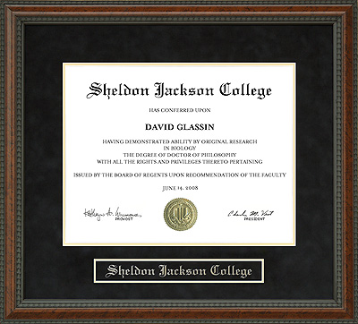 Sheldon Jackson College (SJC) Diploma Frame