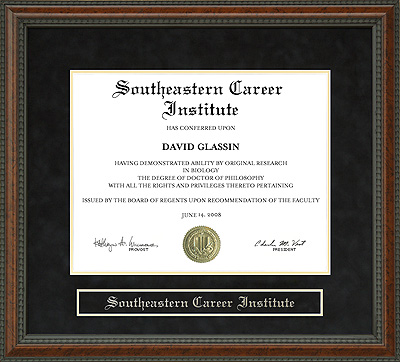 Southeastern Career Institute (SCI) Diploma Frame
