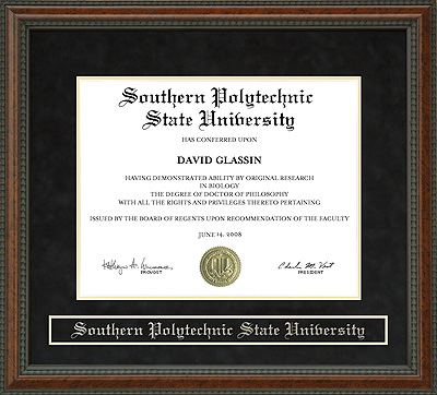 Southern Polytechnic State University (SPSU) Diploma Frame