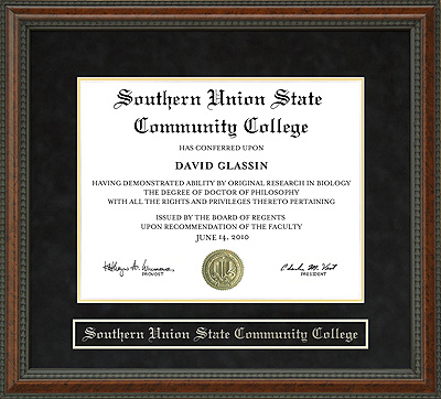 Southern Union State Community College (SUSCC) Diploma Frame