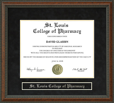 St. Louis College of Pharmacy (StLCoP) Diploma Frame