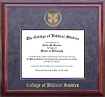 College of Biblical Studies Designer Diploma Frame with Gray Suede Mat