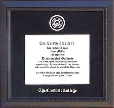 Criswell College Designer Frame in Carbon Black Suede