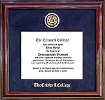 Criswell College Designer Diploma Frame in Marine Blue Suede
