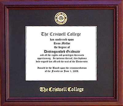 Criswell College Essential Diploma Frame in Braided Mahogany