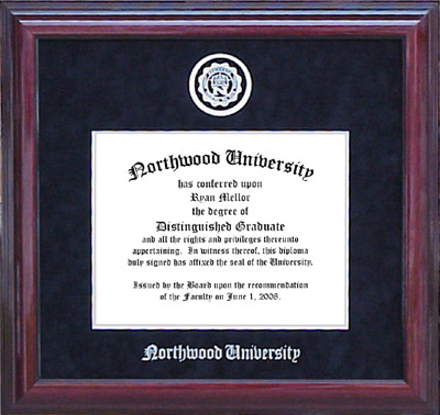 Northwood University Designer Diploma Frame in Carbon Black Suede