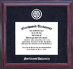 Northwood University Designer Diploma Frame in Carbon Black Suede