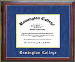 Remington College Classic Diploma Frame in Marine Blue Suede