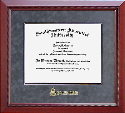 SWA University Classic Diploma Frame in Grey Suede