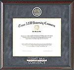 TAMU-C Diploma Frame with Embossed Logo in Grey Suede
