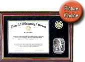 Texas A&M University - Commerce Black  Suede Diploma Frame with Cherry Molding