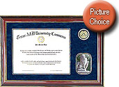 Texas A&M University - Commerce Blue Suede Diploma Frame with Cherry Molding