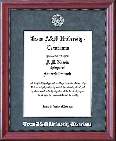 Texas A&M Texarkana Diploma Frame in Red Ascot