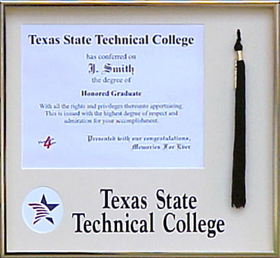 Texas State Technical College Tassel Diploma Frame