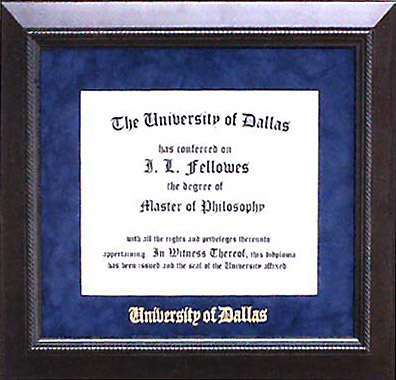 University of Dallas Classic Diploma Frame