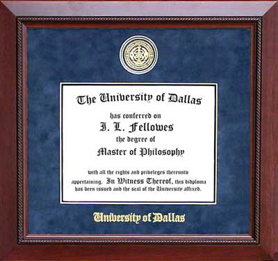 University of Dallas Designer Diploma Frame
