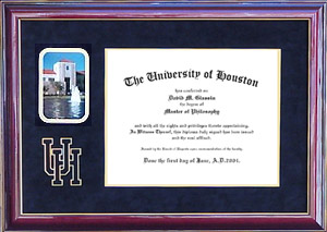 University of Houston Diploma Frame with Suede Mat
