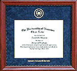 UHCL Designer Diploma Frame in Marine Blue Suede