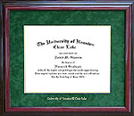 UH - Clear Lake Classic Diploma Frame in Green Suede