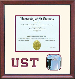 UST Cherry Ascot Diploma Frame with University Chapel Photo