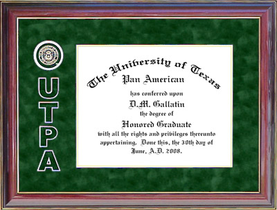 UT Pan American Diploma Frame with Bevel-Cut UTPA Logo