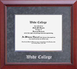 Wade College Classic Diploma Frame in Grey Suede