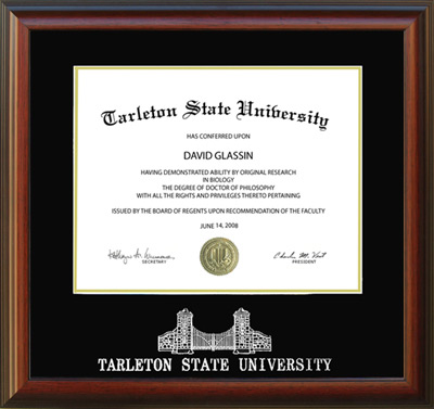 Tarleton Diploma Frame with Etched Gates