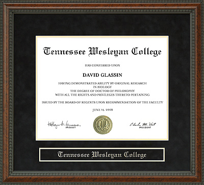 Tennessee Wesleyan College (TWC) Diploma Frame