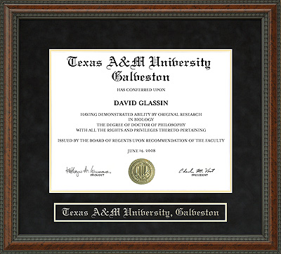 Texas A&M University, Galveston (TAMUG) Diploma Frame