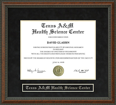 Texas A&M Health Science Center Diploma Frame