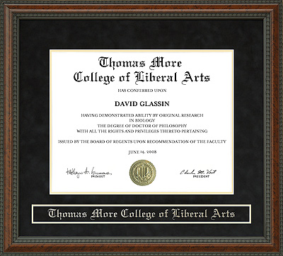 Thomas More College of Liberal Arts Diploma Frame