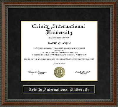 Trinity International University (TIU) Diploma Frame