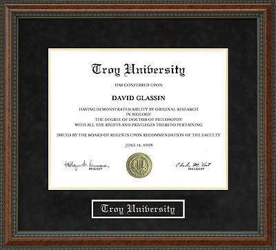 Troy University Diploma Frame