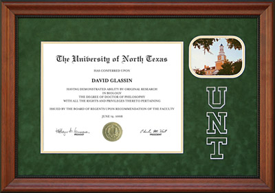 UNT Designer Frame with Campus Photo