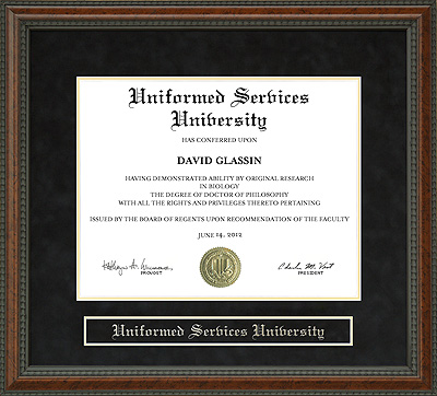 Uniformed Services University of the Health Sciences (USU) Diploma Frame