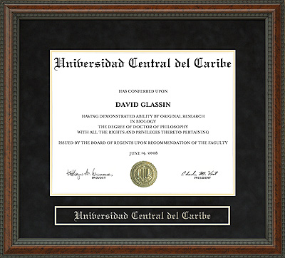 Universidad Central del Caribe Diploma Frame