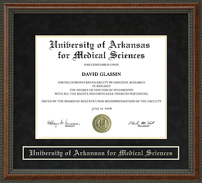University of Arkansas for Medical Sciences (UAMS) Diploma Frame