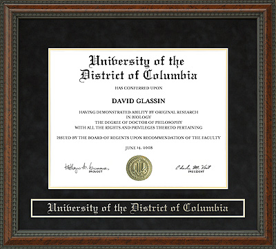 University of the District of Columbia (UDC) Diploma Frame