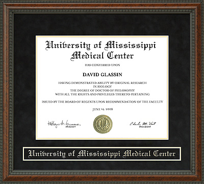 University of Mississippi Medical Center (UMC) Diploma Frame