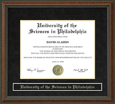 University of the Sciences in Philadelphia (USP) Diploma Frame