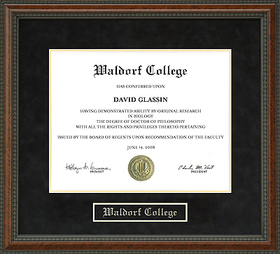 Waldorf College Diploma Frame