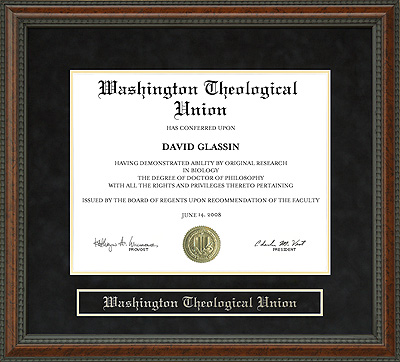 Washington Theological Union (WTU) Diploma Frame
