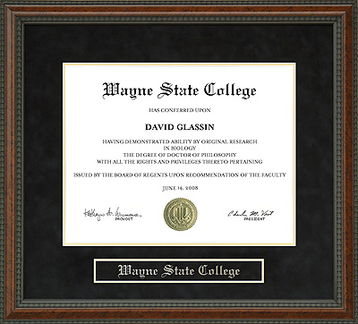 Wayne State College (WSC) Diploma Frame