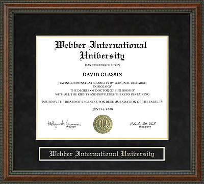 Webber International University (WIU) Diploma Frame