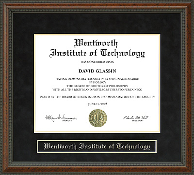 Wentworth Institute of Technology Diploma Frame
