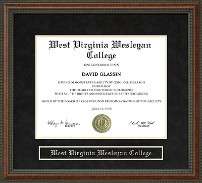 West Virginia Wesleyan College (WVWC) Diploma Frame