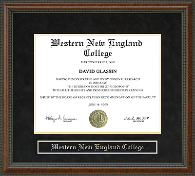 Western New England College (WNEC) Diploma Frame
