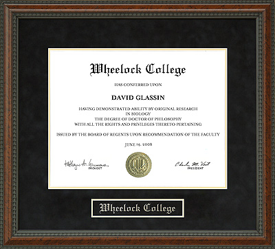 Wheelock College Diploma Frame
