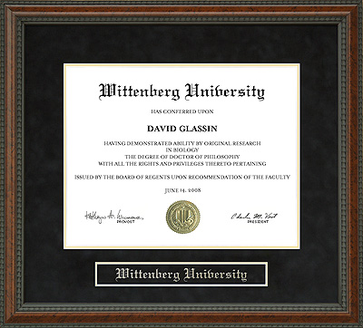 Wittenberg University Diploma Frame